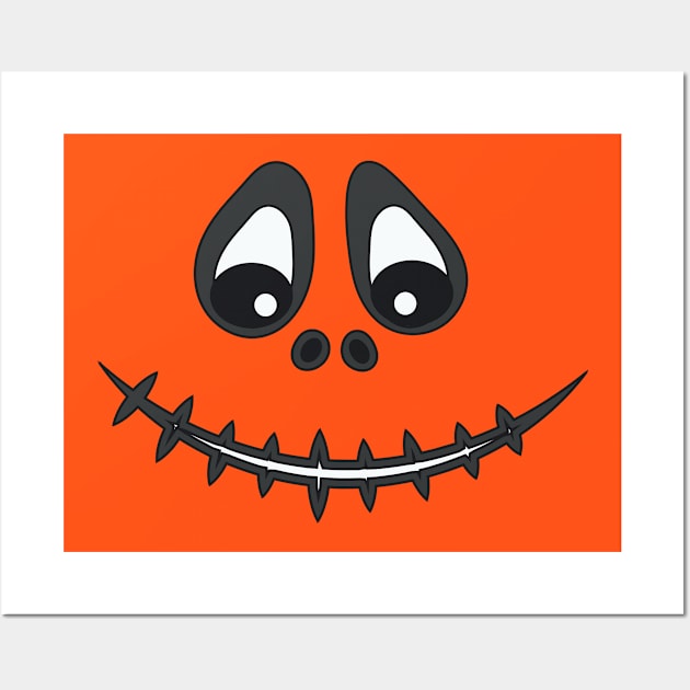 Halloween pumpkin face design Wall Art by AJ techDesigns